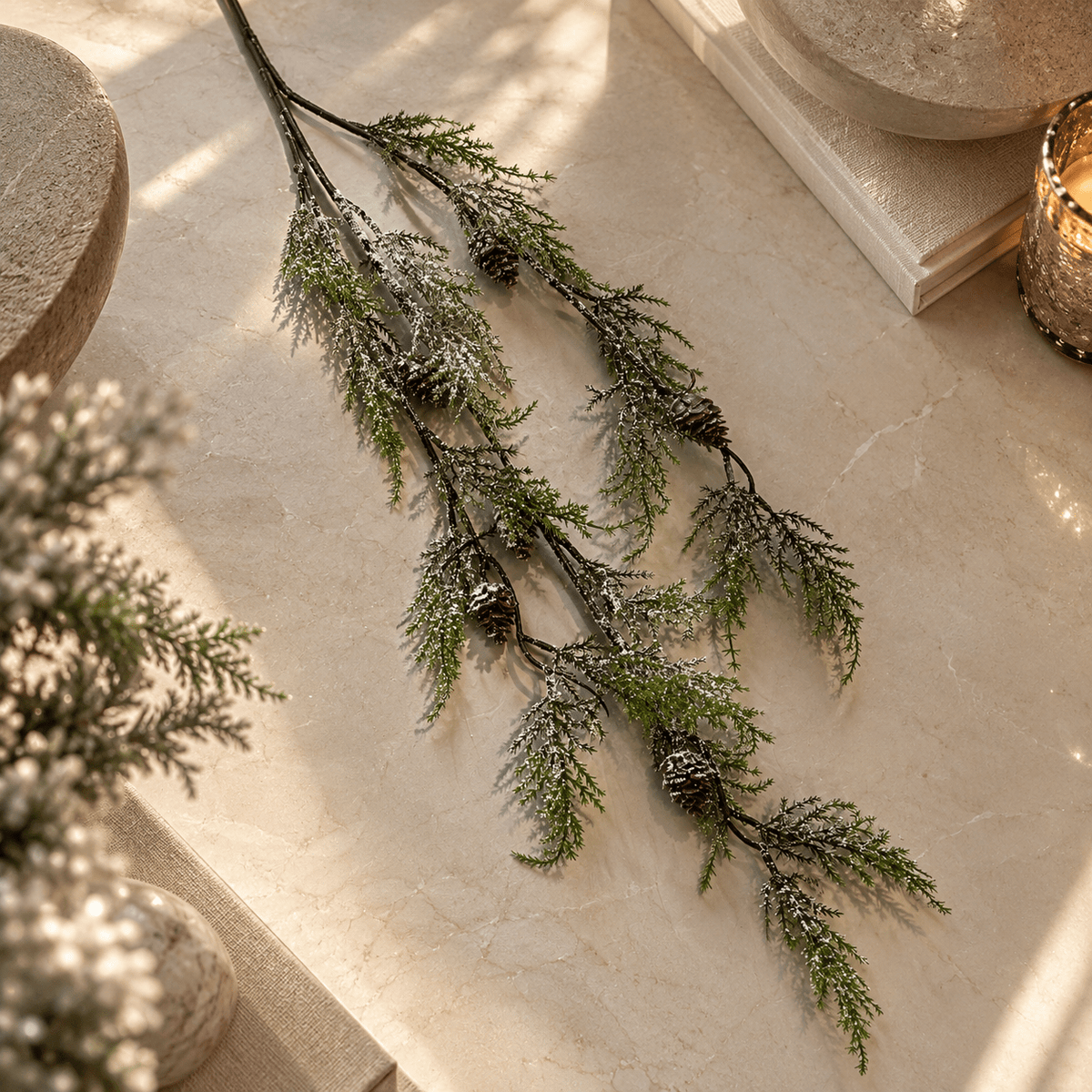 Faux Frosted Pine Branch Single Stem Accessories