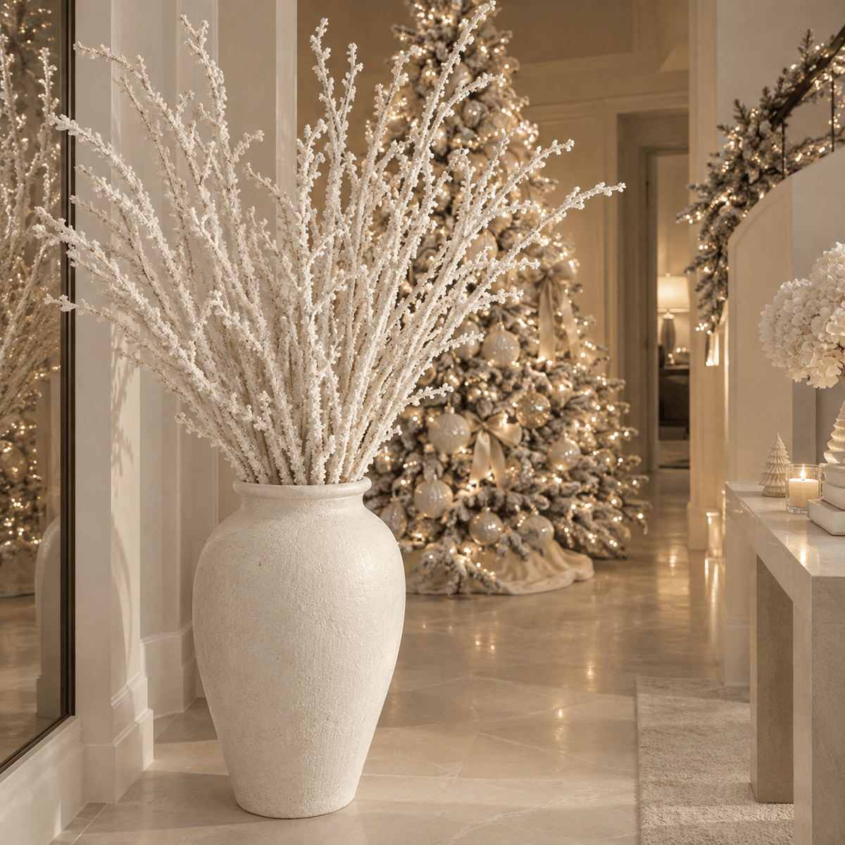 Faux Snowy Single Stem Branch Accessories