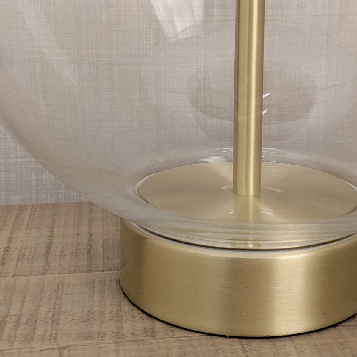 Fawsley Clear Glass & Gold Table Lamp with Ivory Shade Lighting