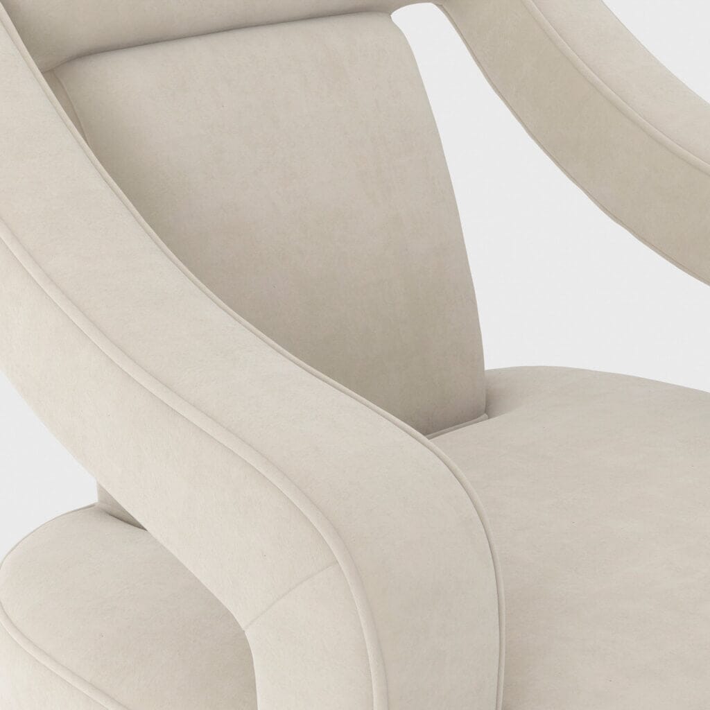 Faye Ivory Velvet Accent Chair with Black legs Furniture