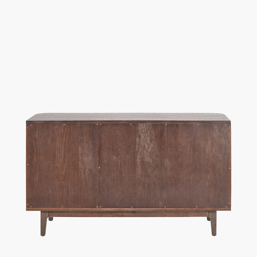 Felicity Dark Brown Ribbed Oak 3 Door Sideboard Furniture