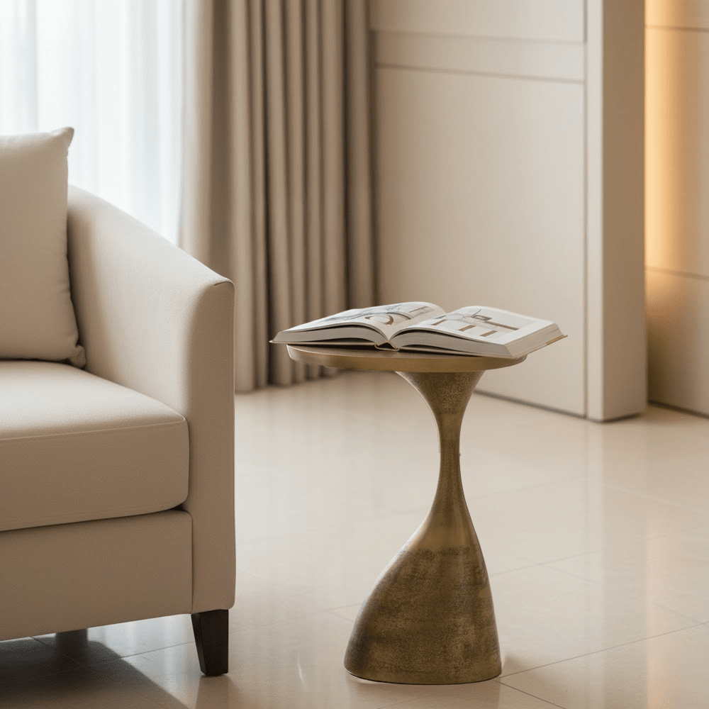 Felima Antique Brass Side Table Furniture