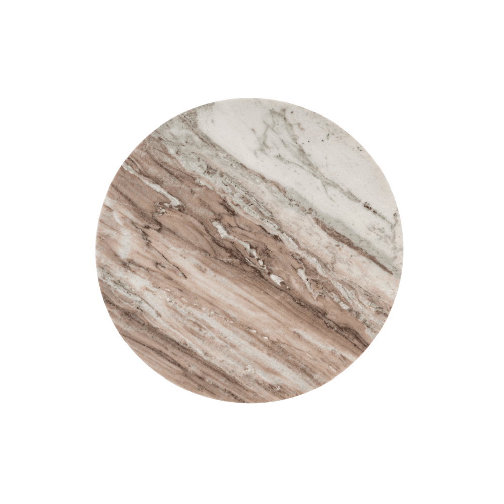 Fioelle Brass Side Table with Beige Marble Top Furniture