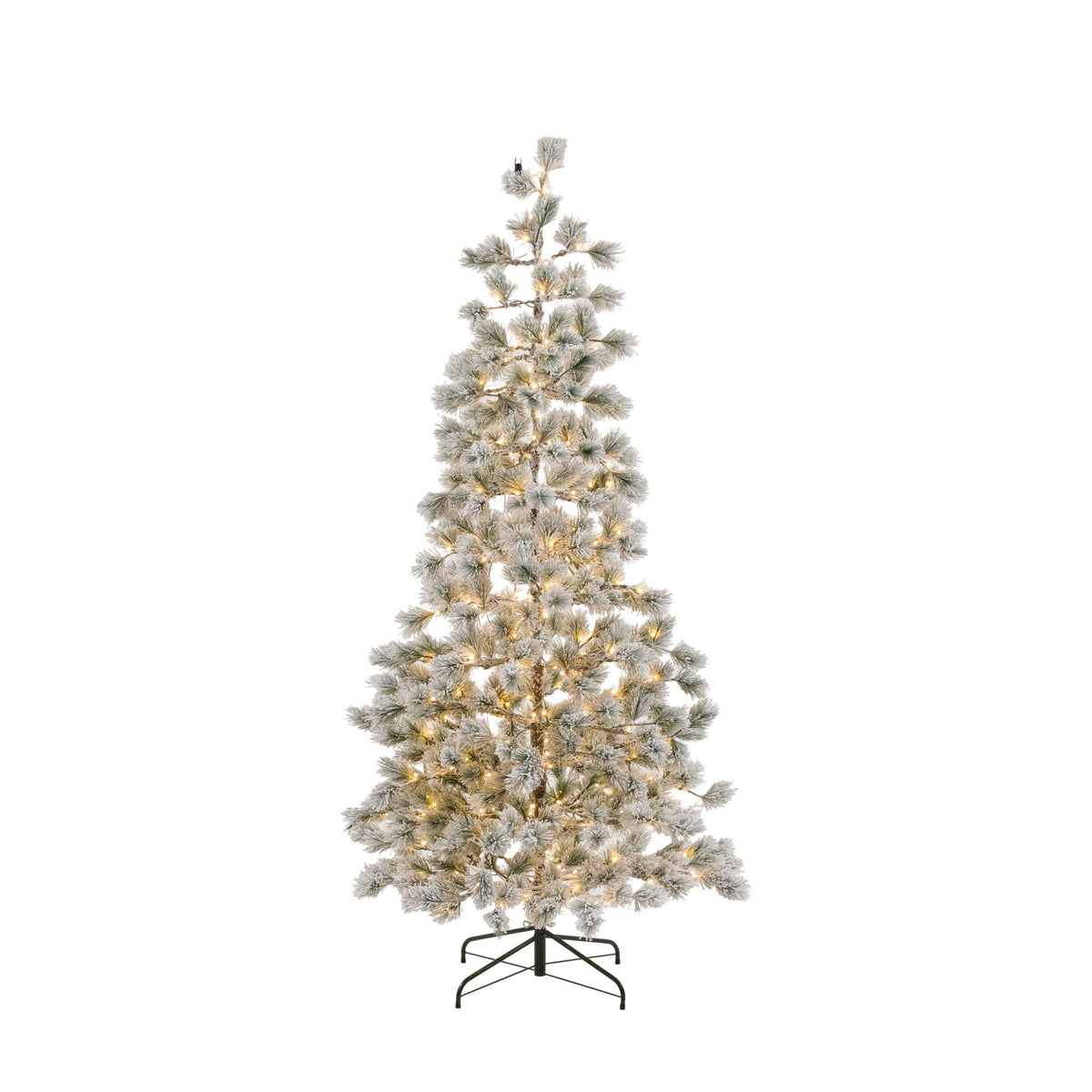Flocked Pine 7ft Pre-lit LED Christmas Tree Accessories