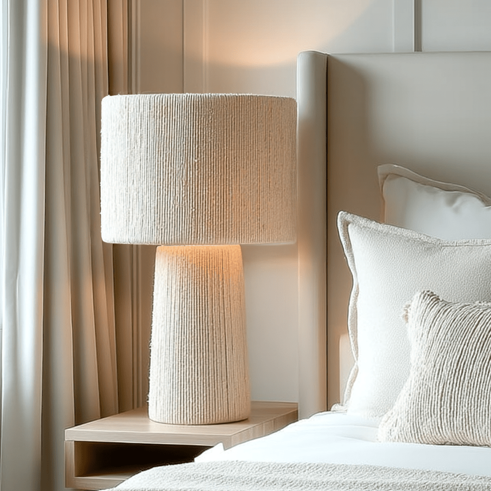 Flora Cream Jute Rope Detail Lamp Lighting