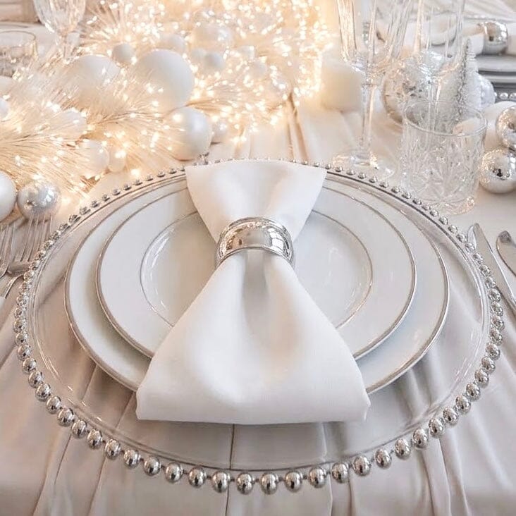 Florence Silver Bobbled Edge Acrylic Charger Plate Accessories