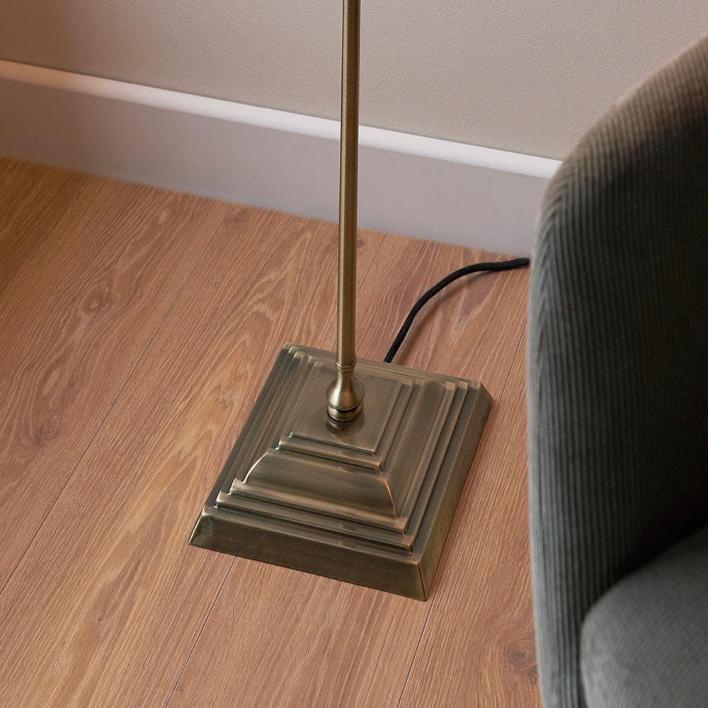 Francesca Gold Floor Lamp with Linen Shade Lighting