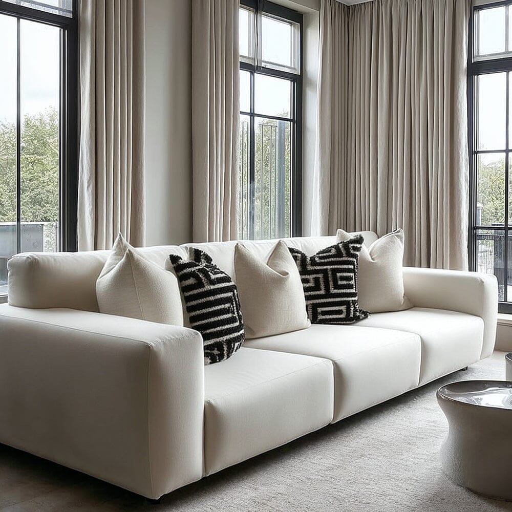 Freja Off White Textured 4 Seater Sofa Sofa