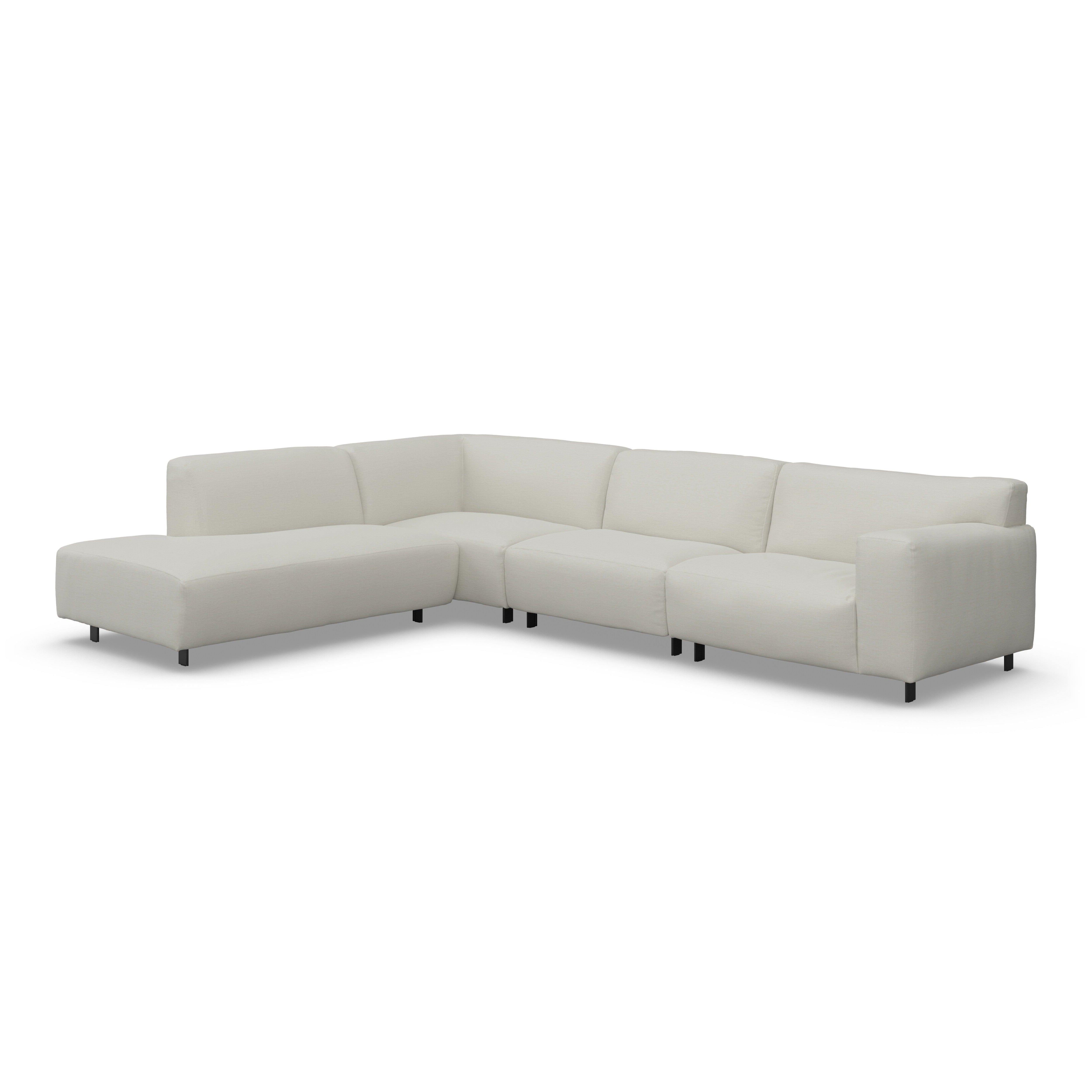 Freja Off White Textured Large Left Hand Facing Corner Sofa Sofa