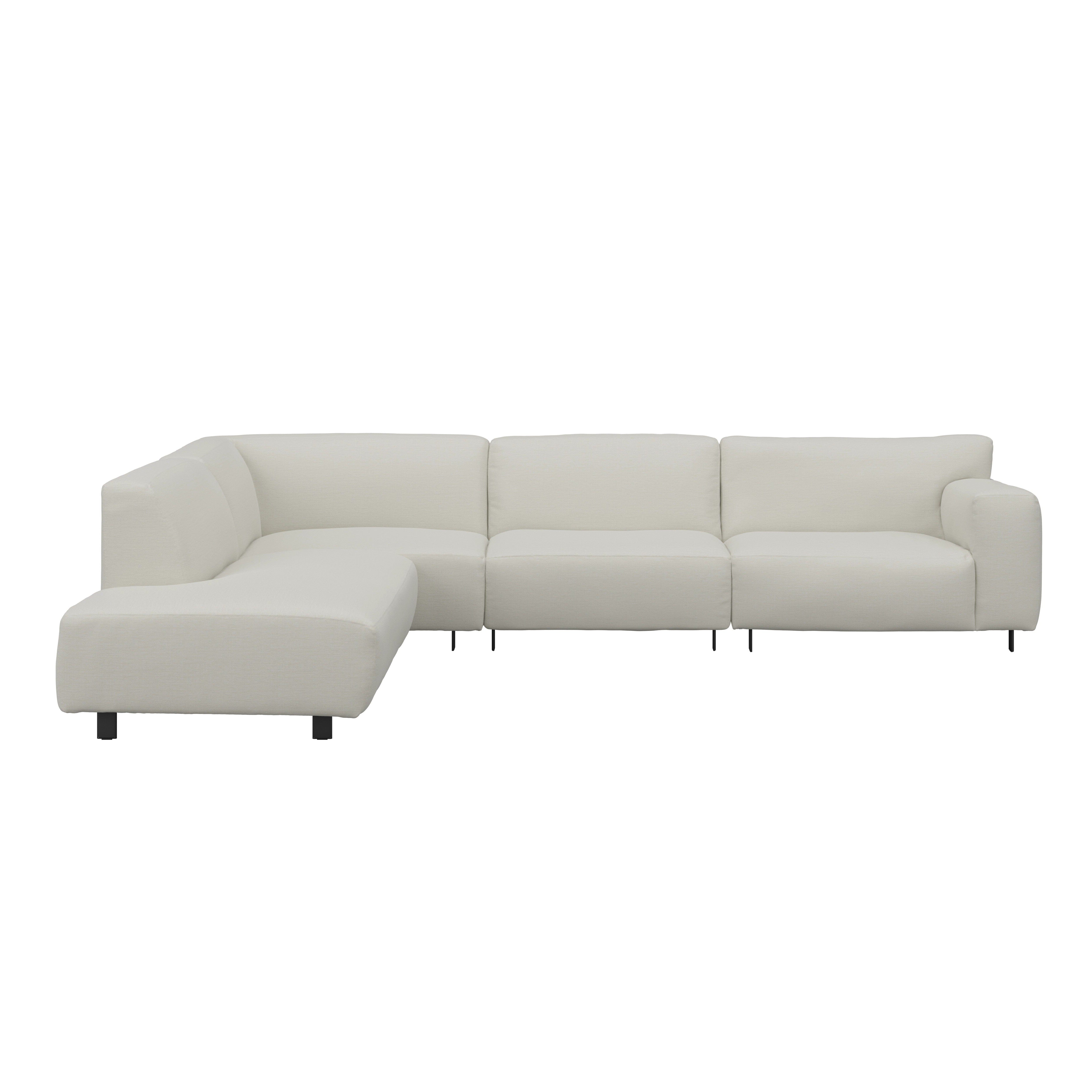 Freja Off White Textured Large Left Hand Facing Corner Sofa Sofa