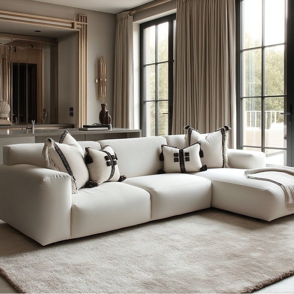 Freja Off White Textured Right Hand Facing Chaise End Sofa Sofa