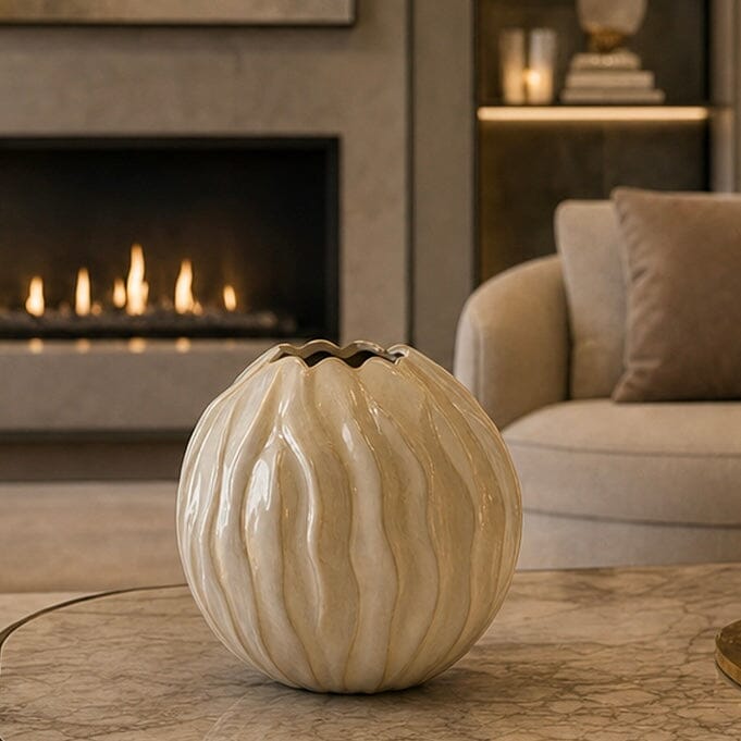 Gascon Beige Decorative Vase Accessories