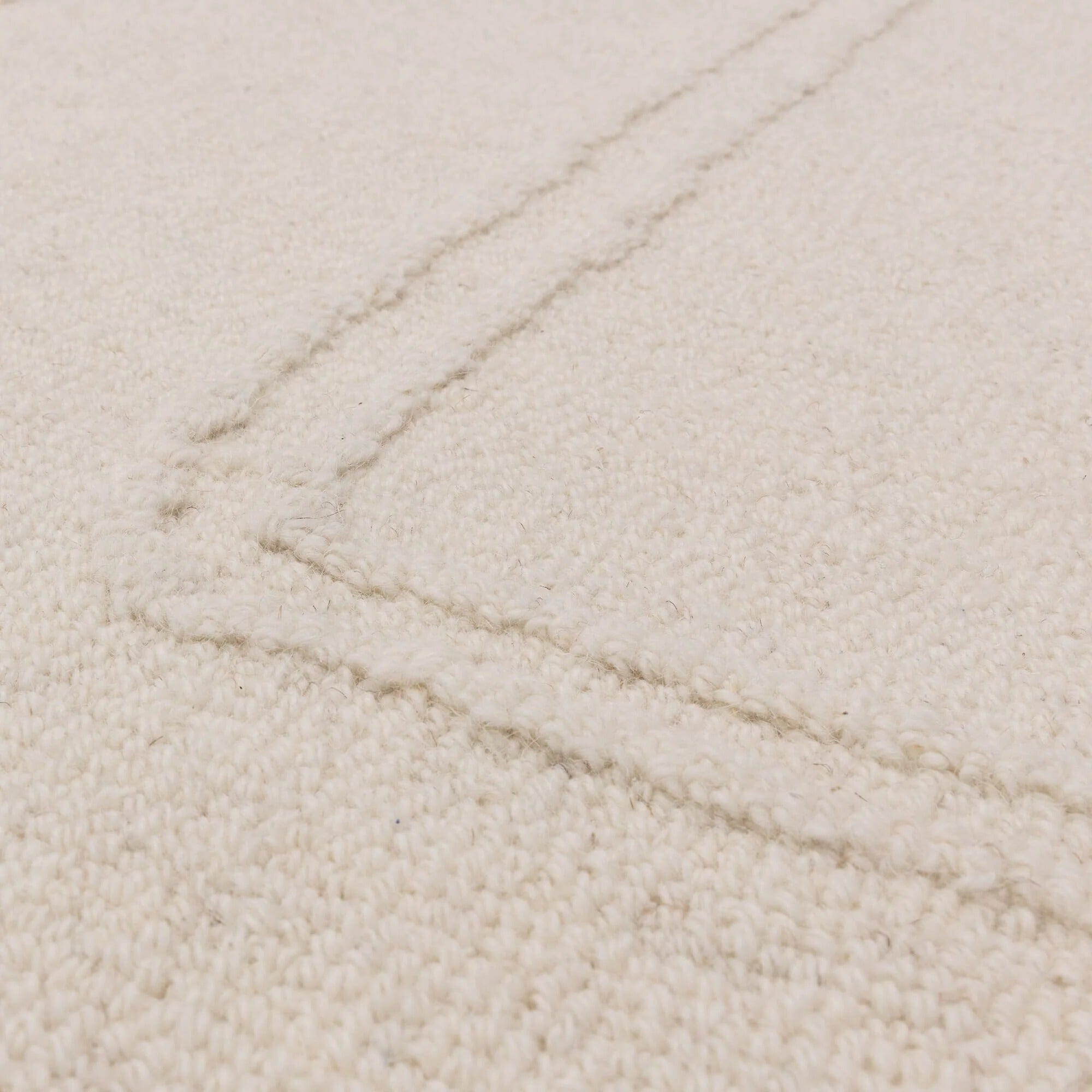 Geneva Ivory Wool Linear Patterned Rug Textiles
