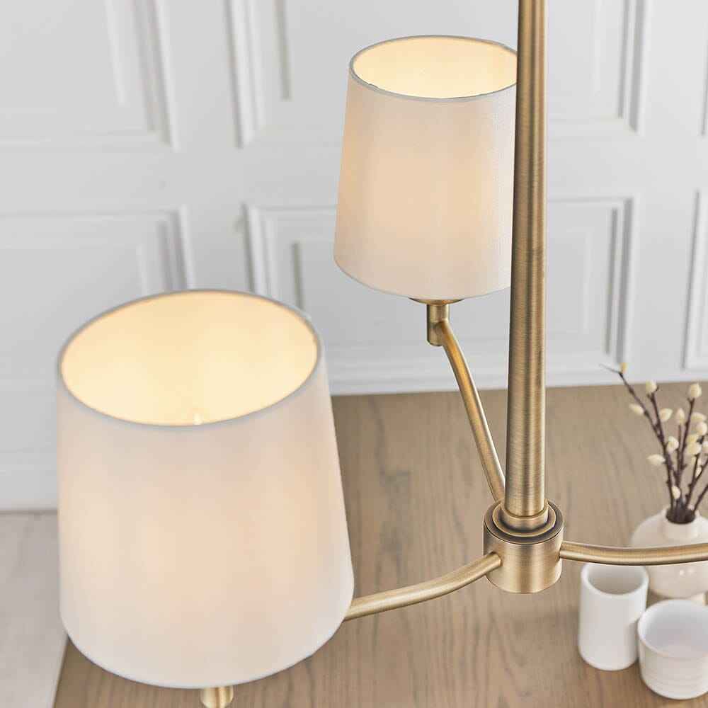 Genevieve 3 Light Antique Brass Pendant Ceiling Light Lighting