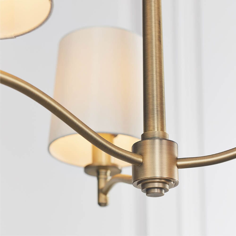 Genevieve 3 Light Antique Brass Pendant Ceiling Light Lighting