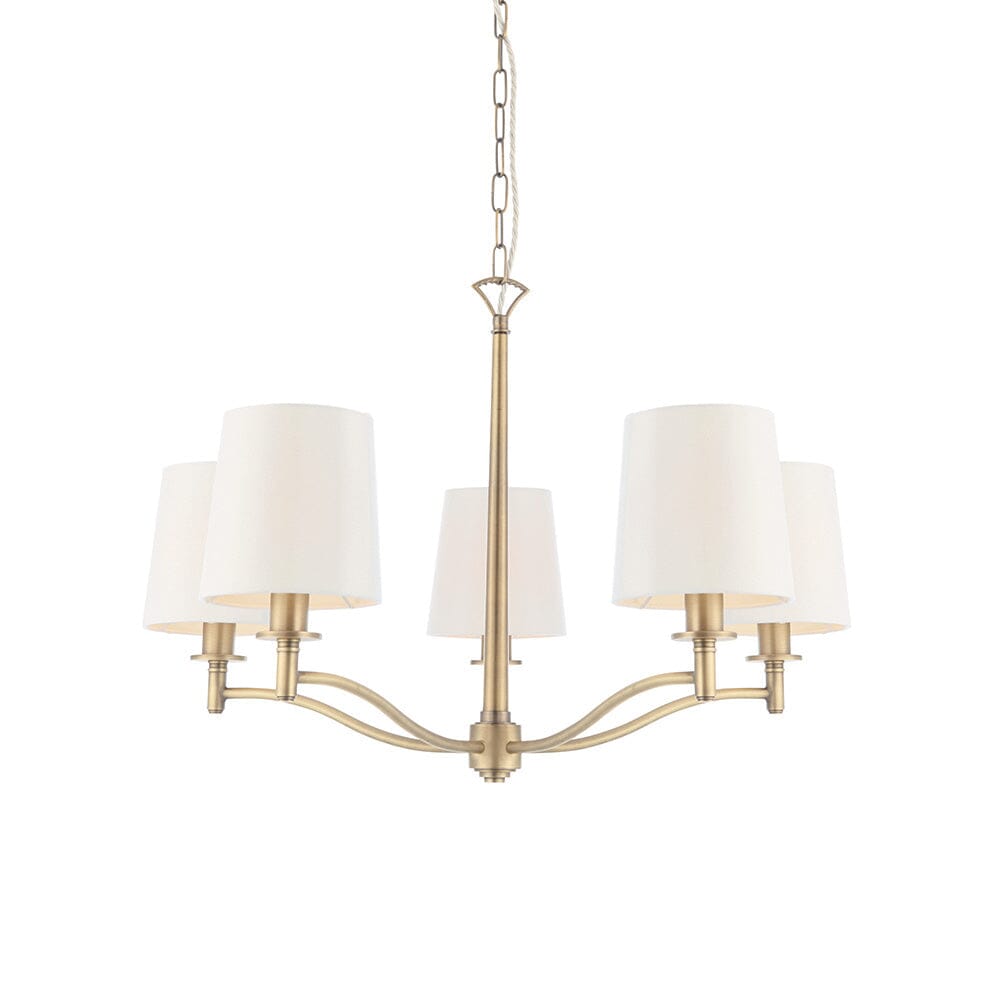 Genevieve 5 Light Antique Brass Pendant Ceiling Light Lighting