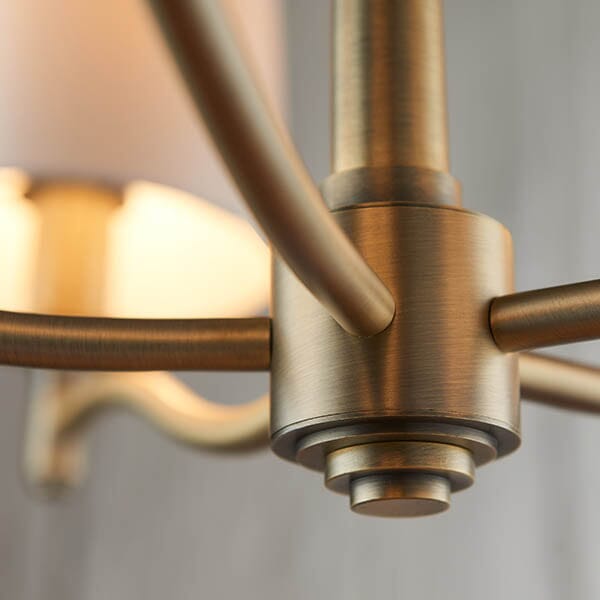 Genevieve 5 Light Antique Brass Pendant Ceiling Light Lighting