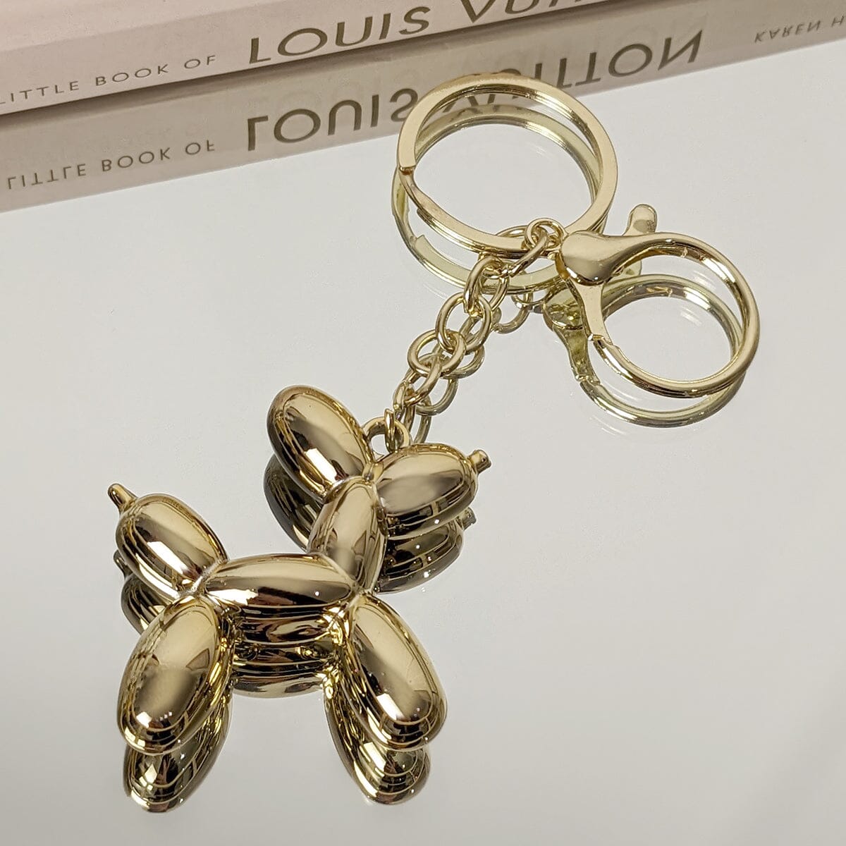 Gold Balloon Dog Keyring Accessories