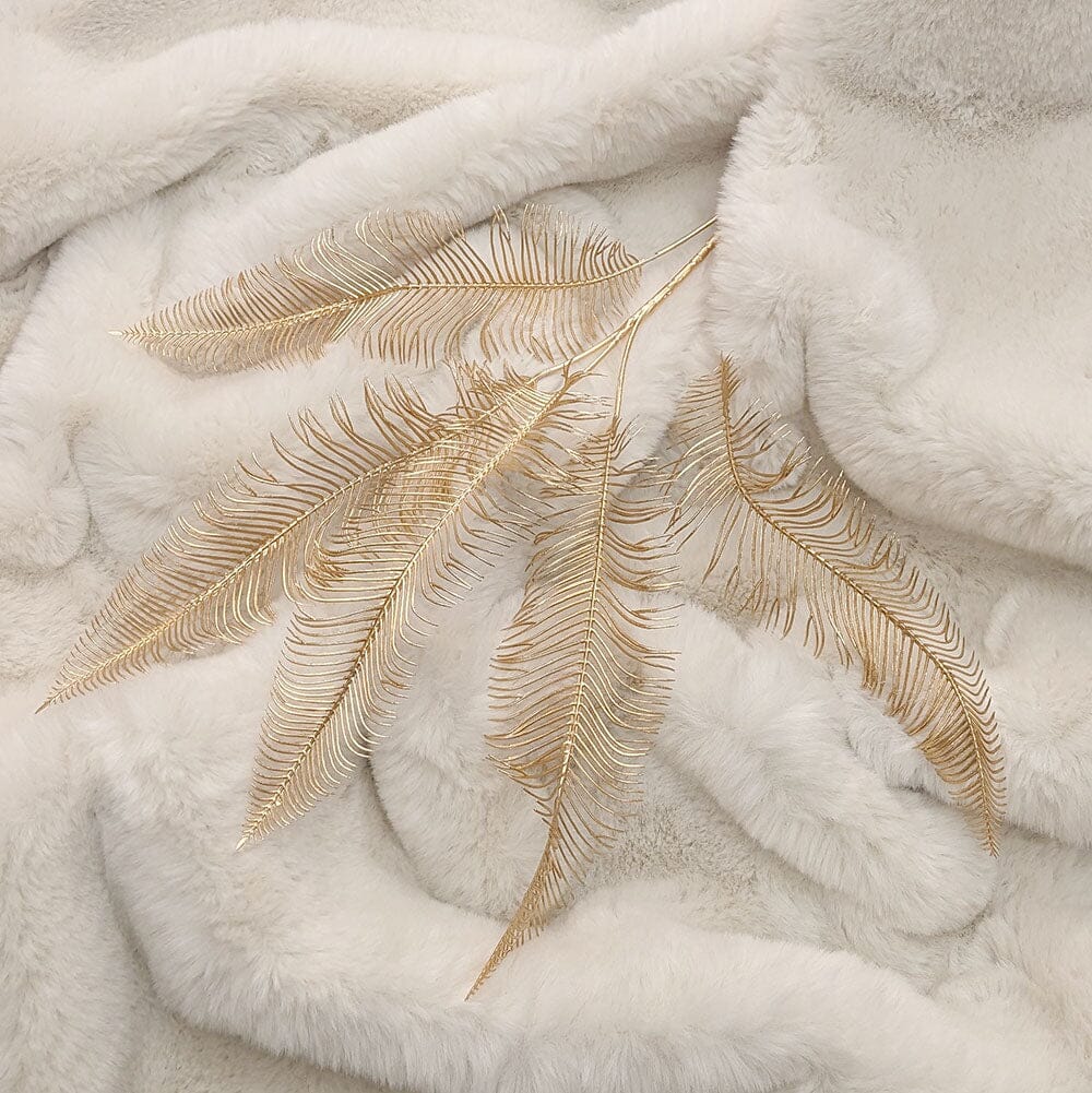 Gold Faux Fern Leaf Single Stem Floral Accessories