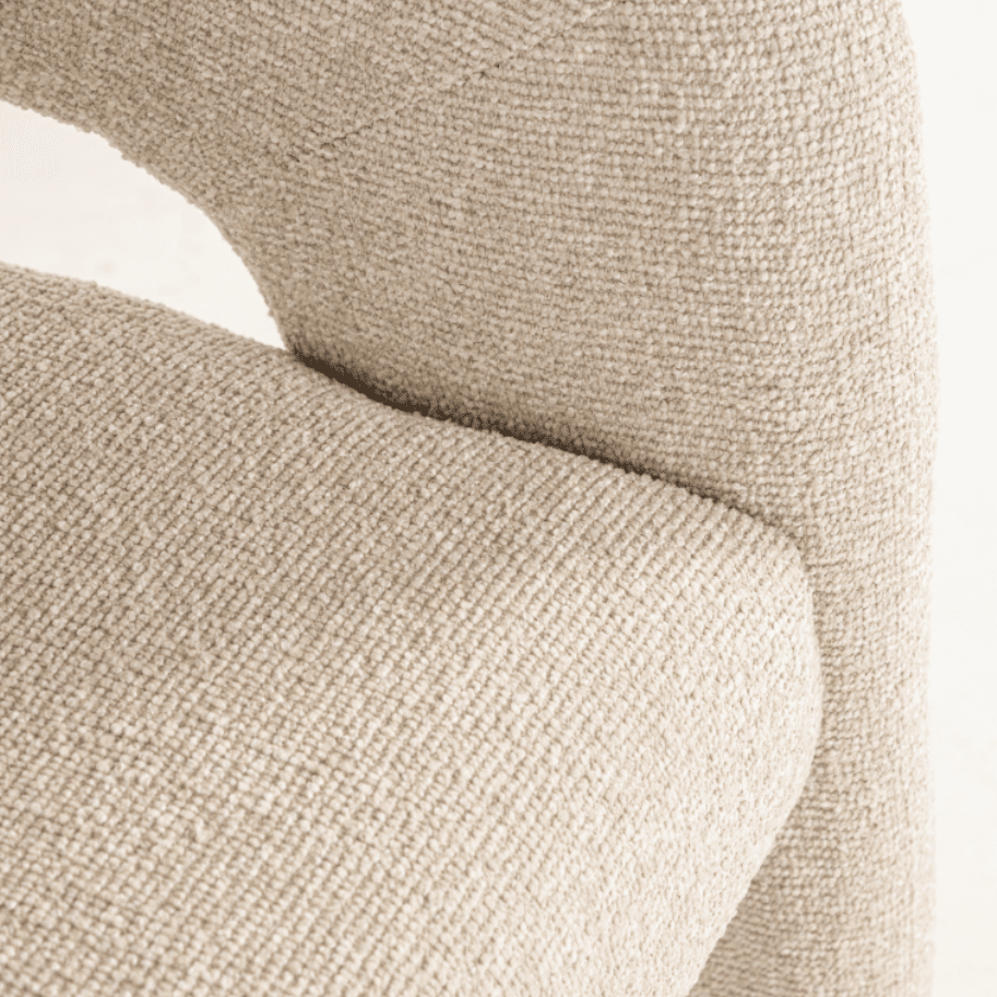 Grace Ecru Textured Curved Dining Chair Furniture