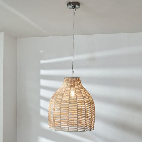 Grace Natural Rattan Cloche Pendant Ceiling Light Lighting