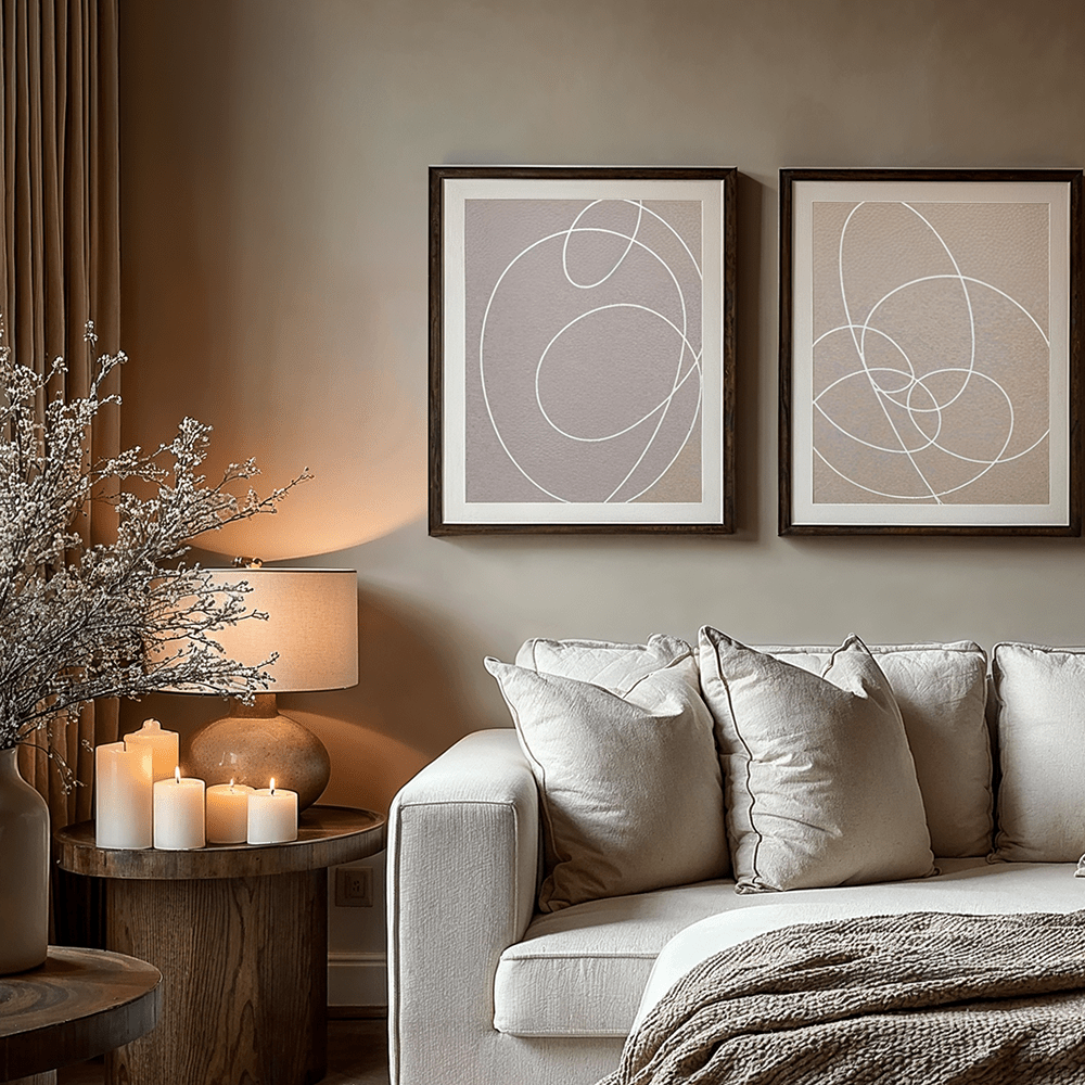 Halden Neutral Framed Wall Art- Set of 2 Accessories
