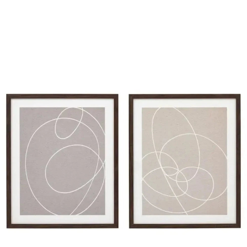 Halden Neutral Framed Wall Art- Set of 2 Accessories
