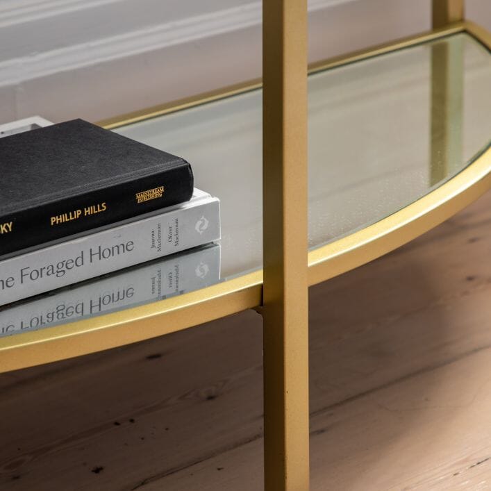 Hamilton Champagne Metal Console Table Furniture