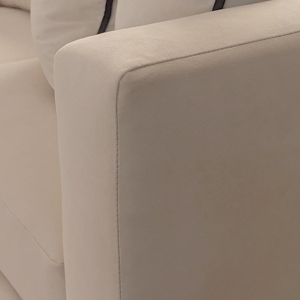 Harmony Cream Velvet Sofa Range With Black Wooden Plinth MTO Sofa
