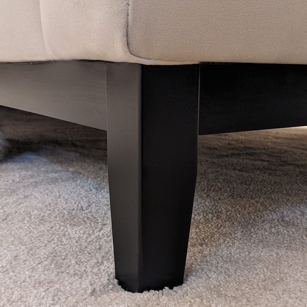 Harmony Cream Velvet Sofa Range With Black Wooden Plinth MTO Sofa