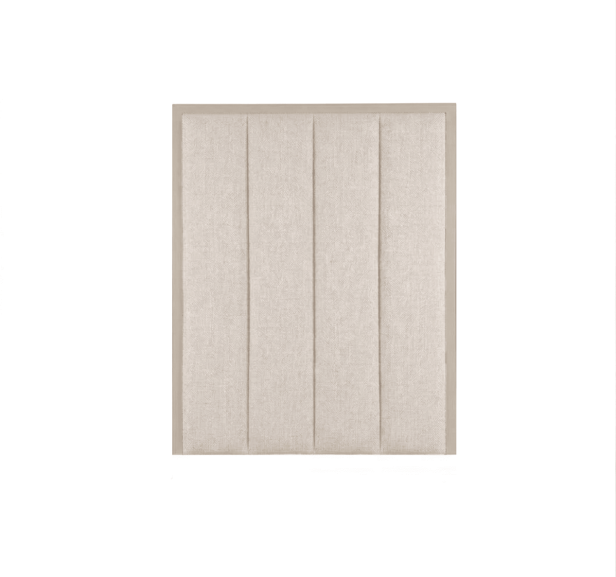 Harrington Natural Woven Channelled Headboard with Light Taupe Frame