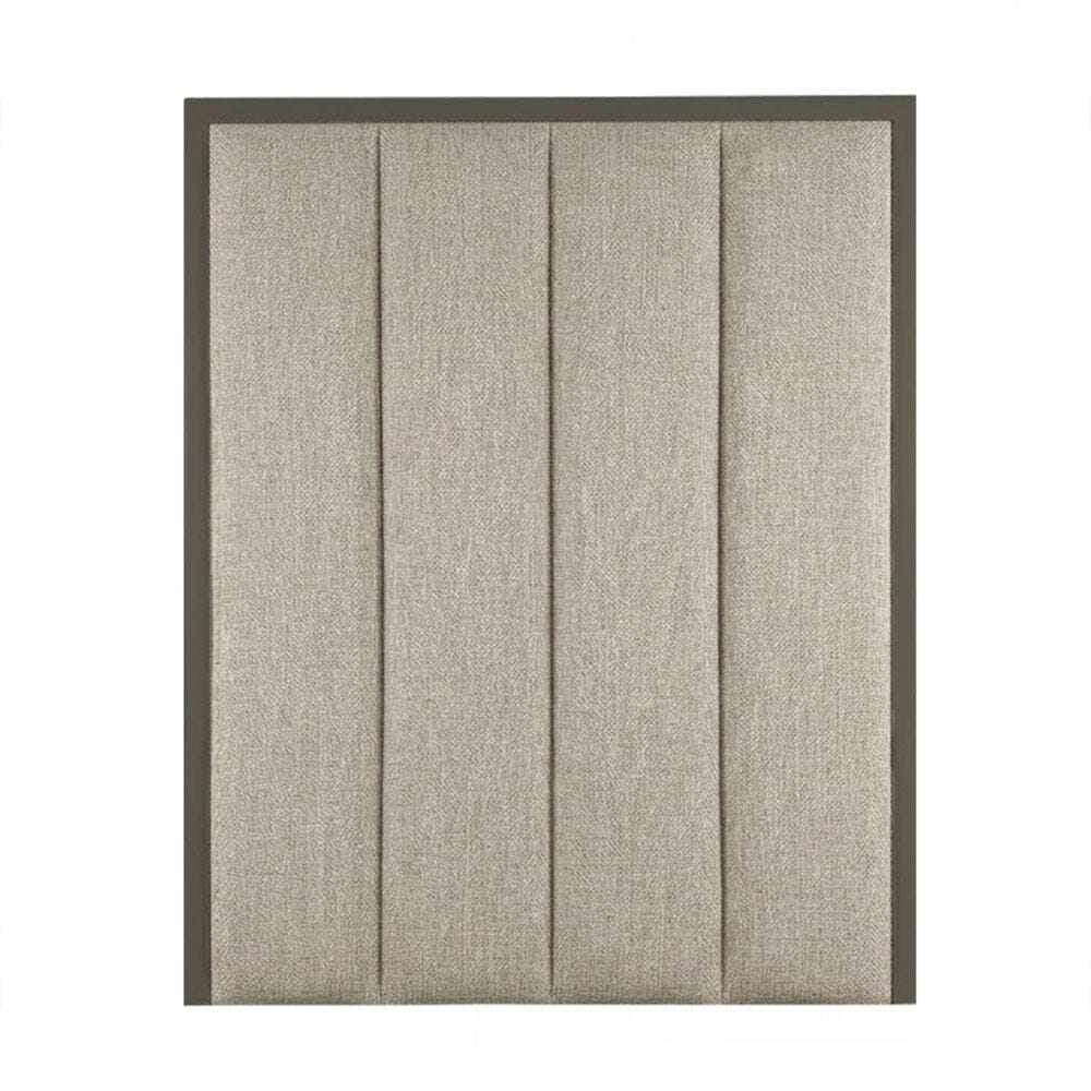 Harrington Pumice Woven Channelled Headboard with Dark Taupe Frame