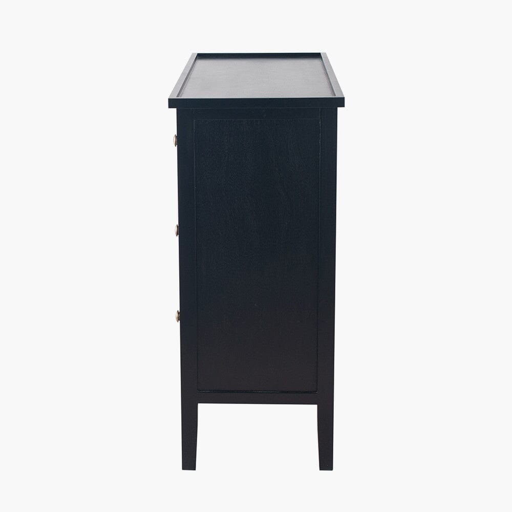 Henrik Black 4 Drawer Chest with Gold Handles Furniture