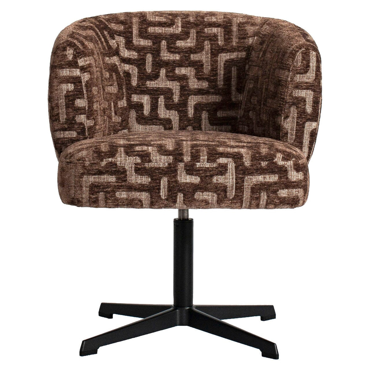 Herman Brown Patterned Swivel Dining Chair Furniture