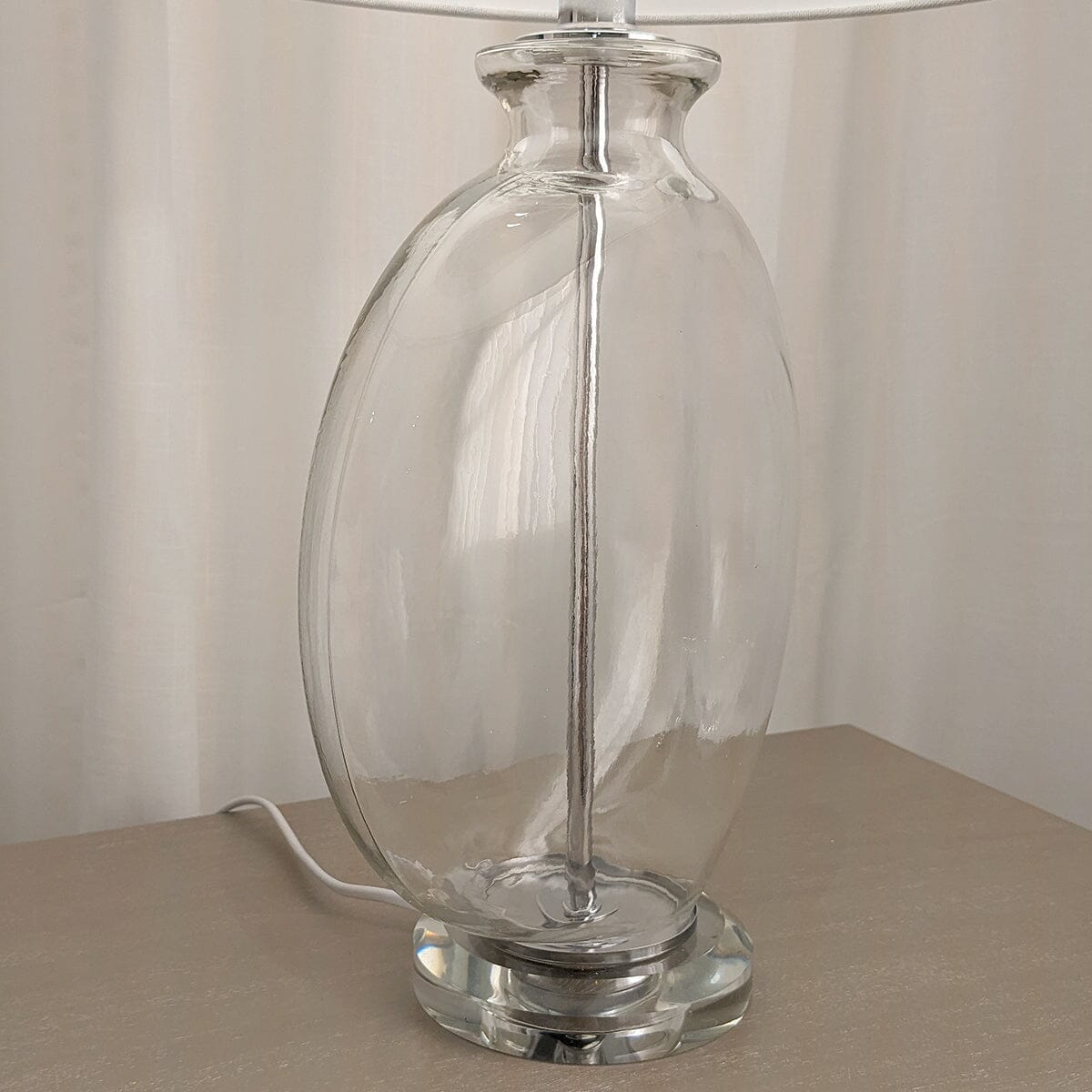 Hiero Glass & Silver Table Lamp Lighting
