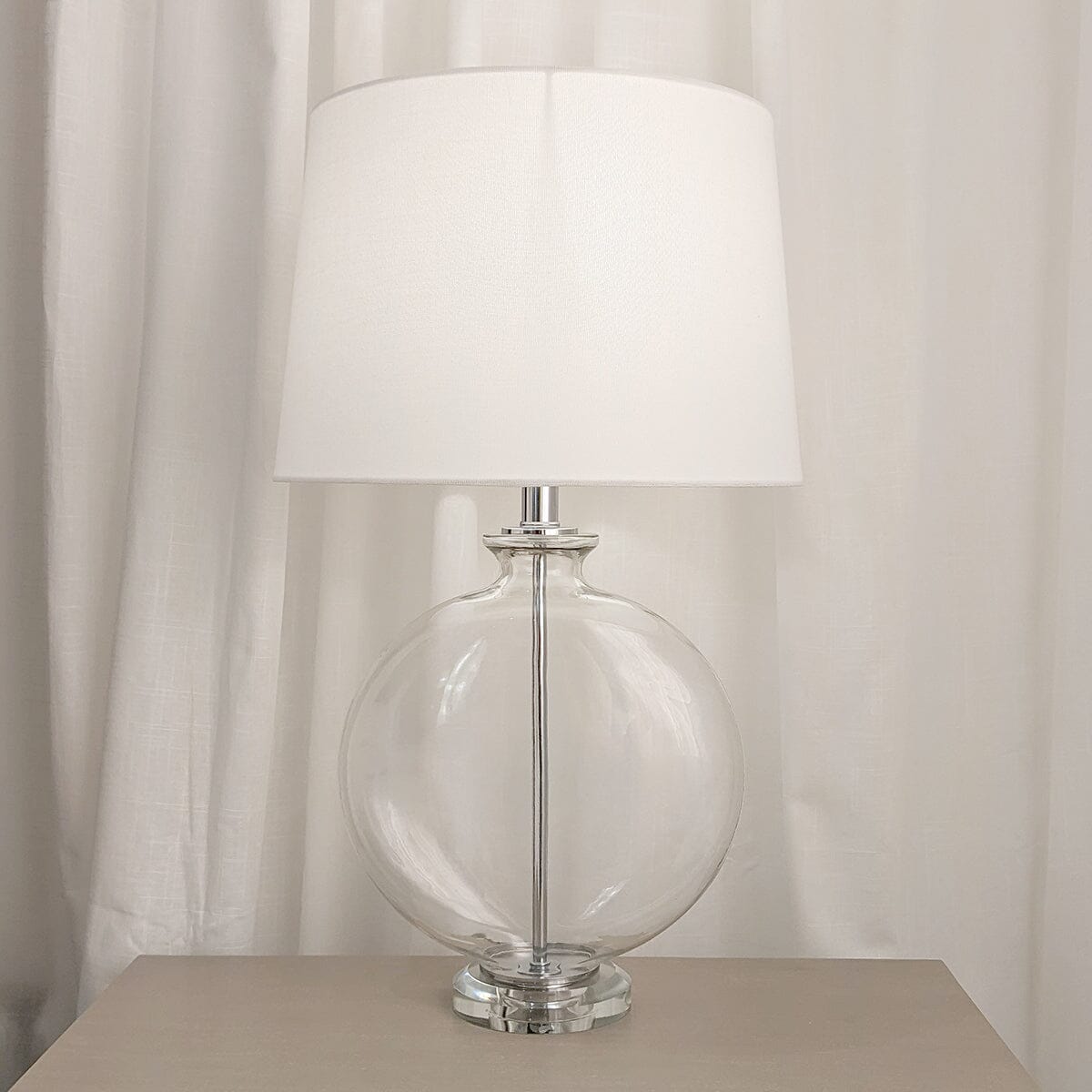 Hiero Glass & Silver Table Lamp Lighting