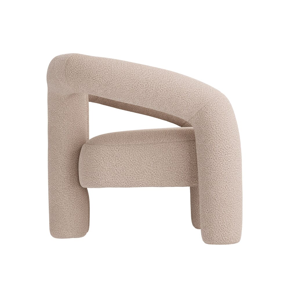 Houston Cream Curved Accent Chair Furniture