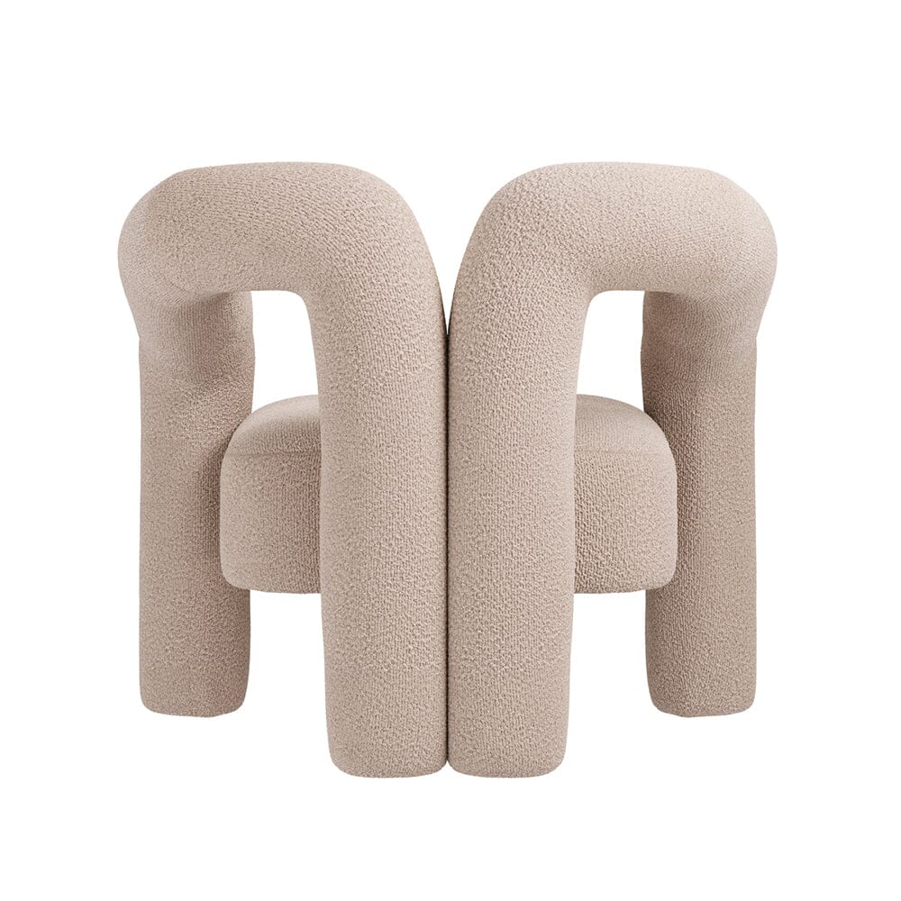 Houston Cream Curved Accent Chair Furniture