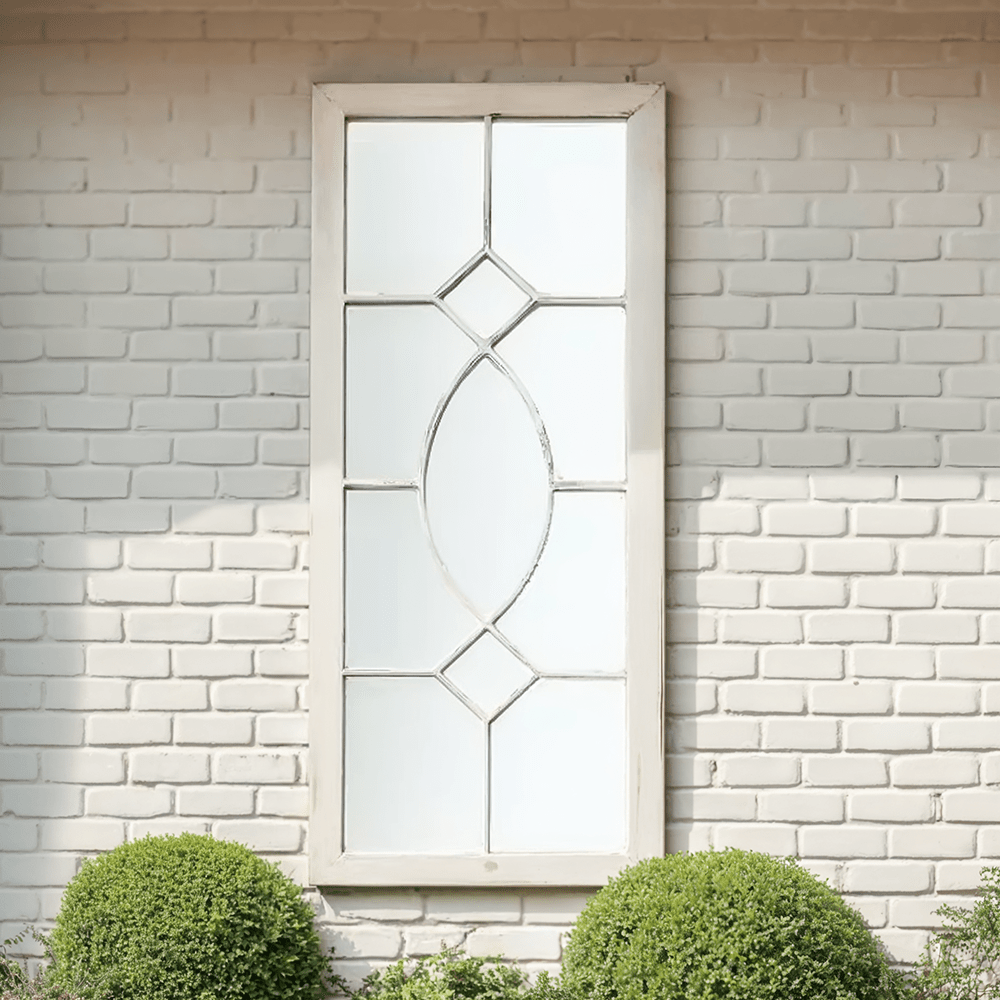 Hvar White Patterned Outdoor Mirror Outdoor