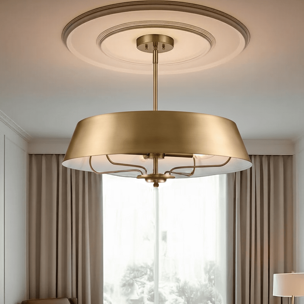 Ianthe Gold 4 Light Ceiling Light with Gold Shade Lighting