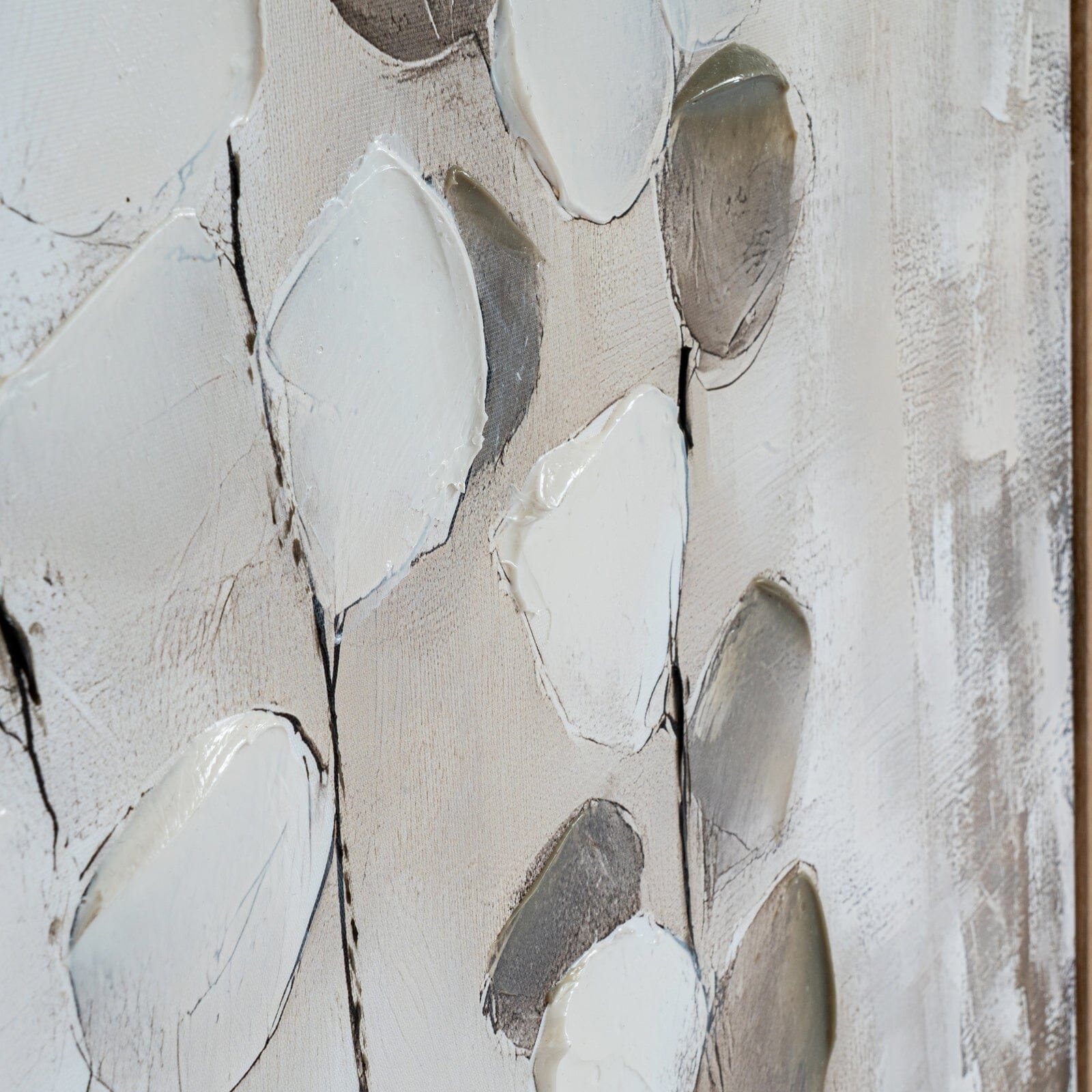 Ila Neutral Leaf Print Framed Canvas Wall Art Accessories