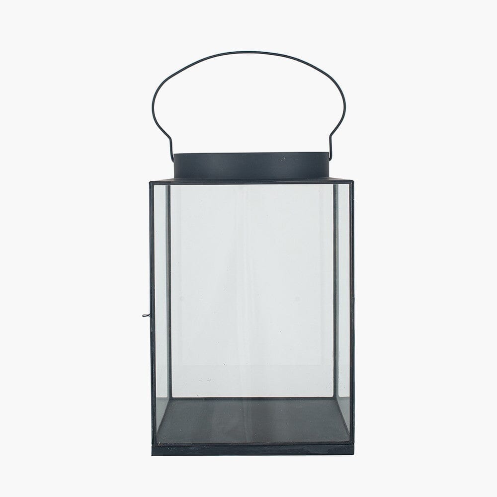 In Stock - Chai Large Black Metal & Glass Lantern Accessories