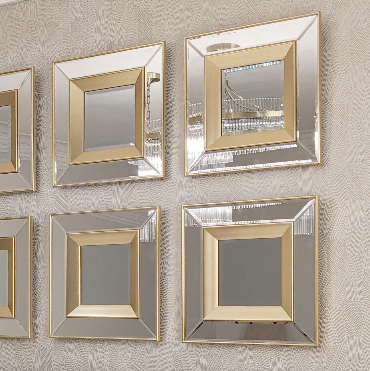 In Stock - Eloise Gold Framed Wall Mirrors - Set of 4