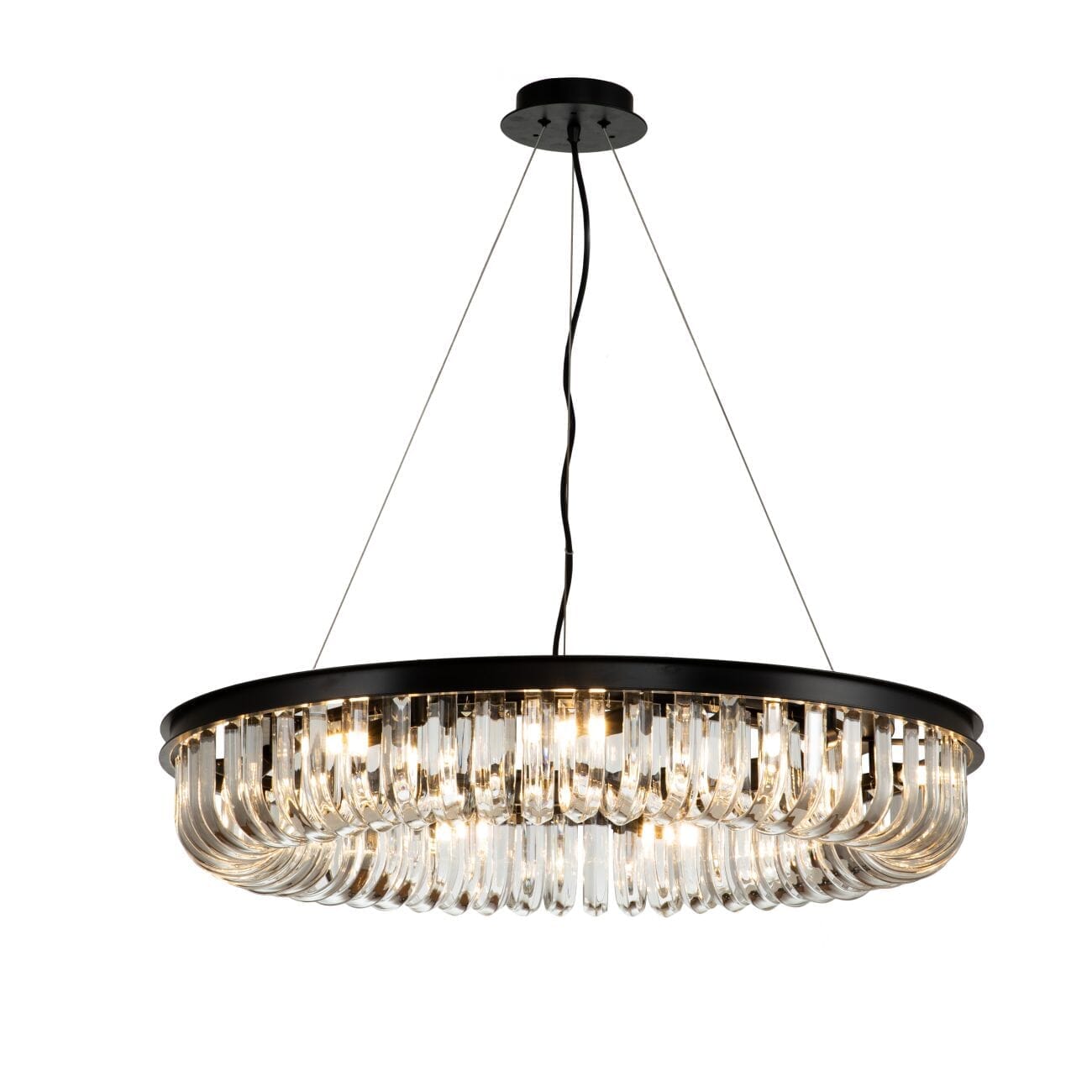 In Stock - Lenora Luxury Black Halo Pendant Chandelier
