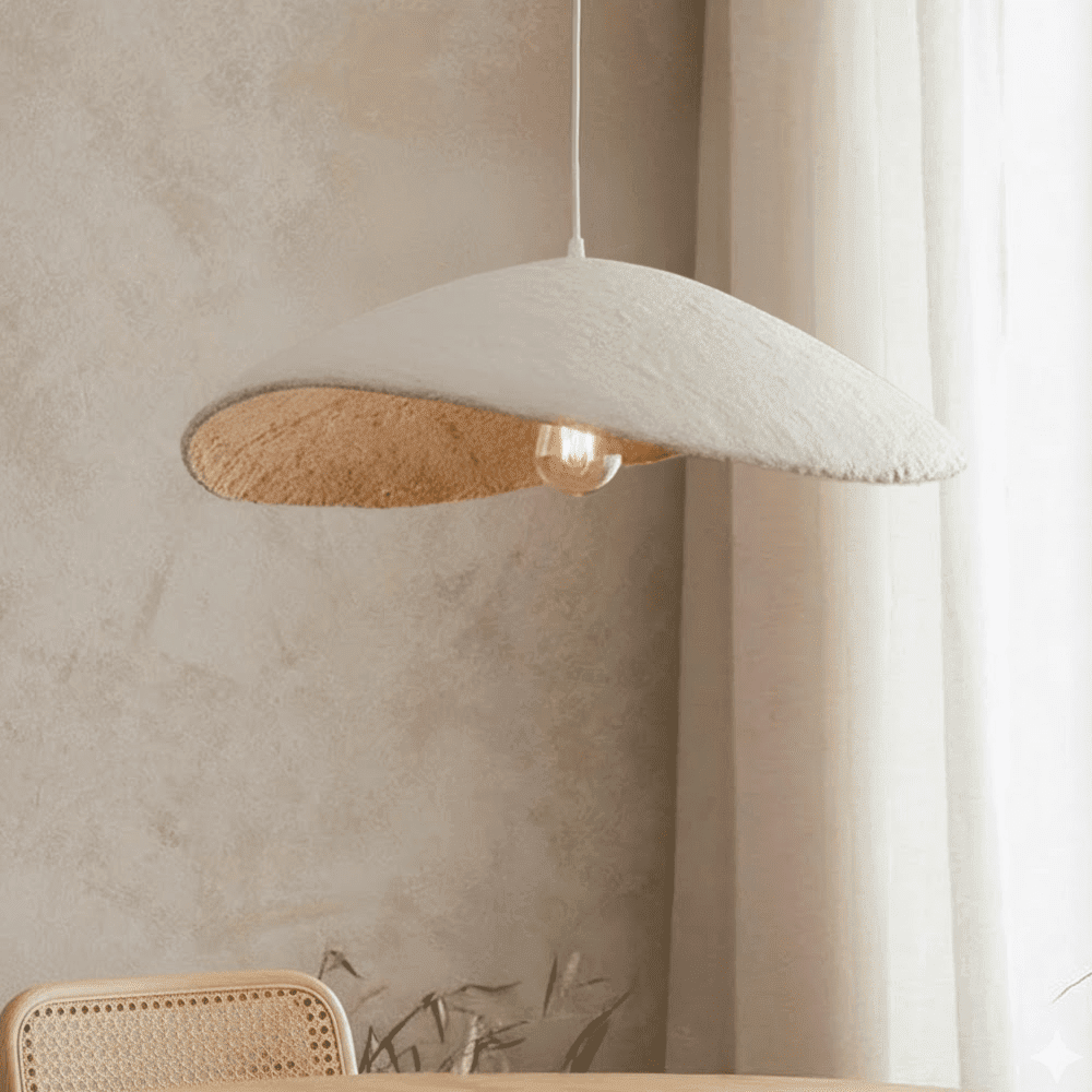 In Stock - Montrose Large Cream & Antique Brass Organic Ceiling Light Lighting
