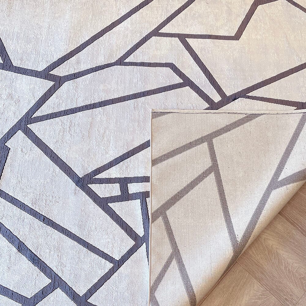 In Stock - Romy Taupe & Chestnut Abstract Patterned Rug - 160 x 230cm Textiles