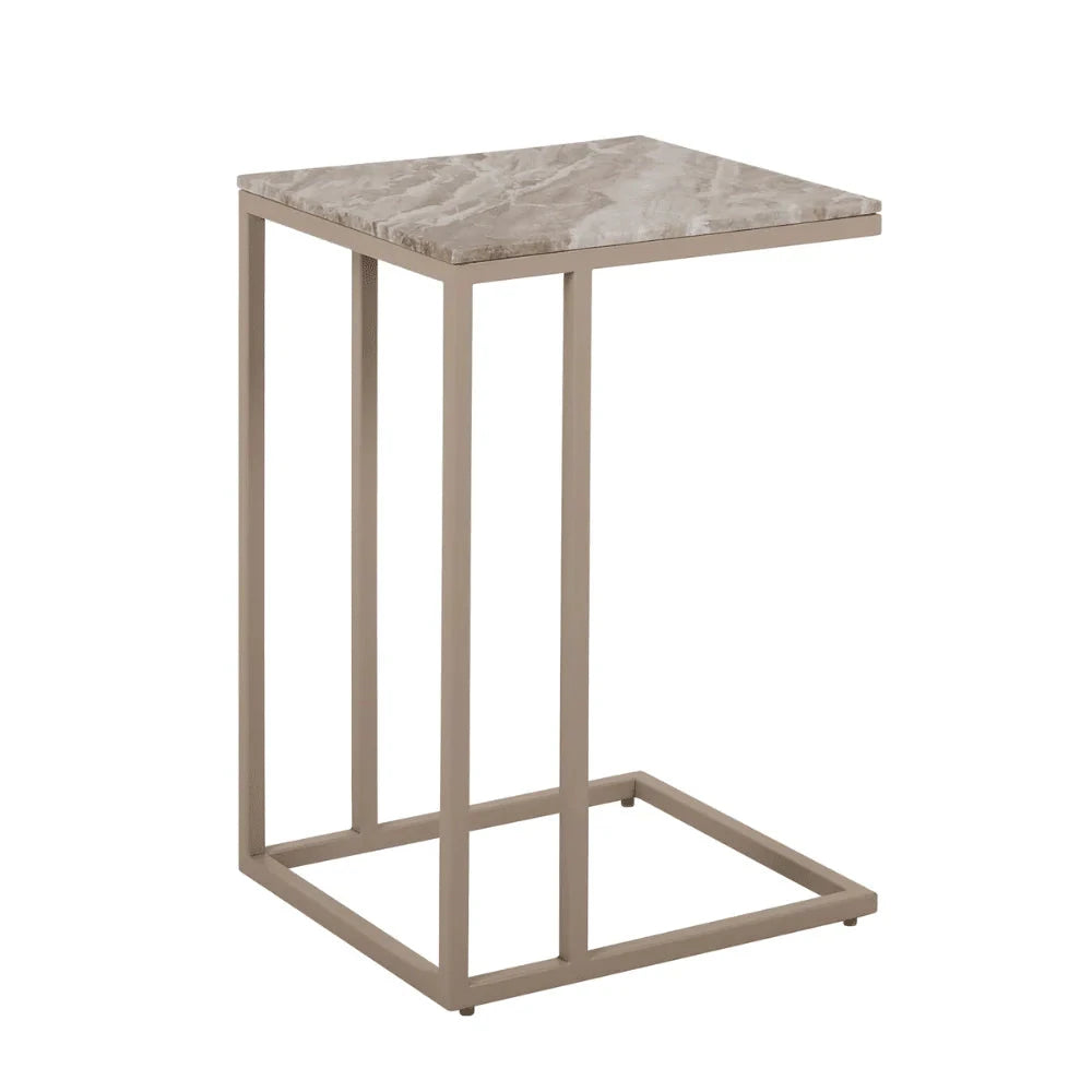 In Stock - Sylvaine Taupe & Marble Sofa Table Furniture