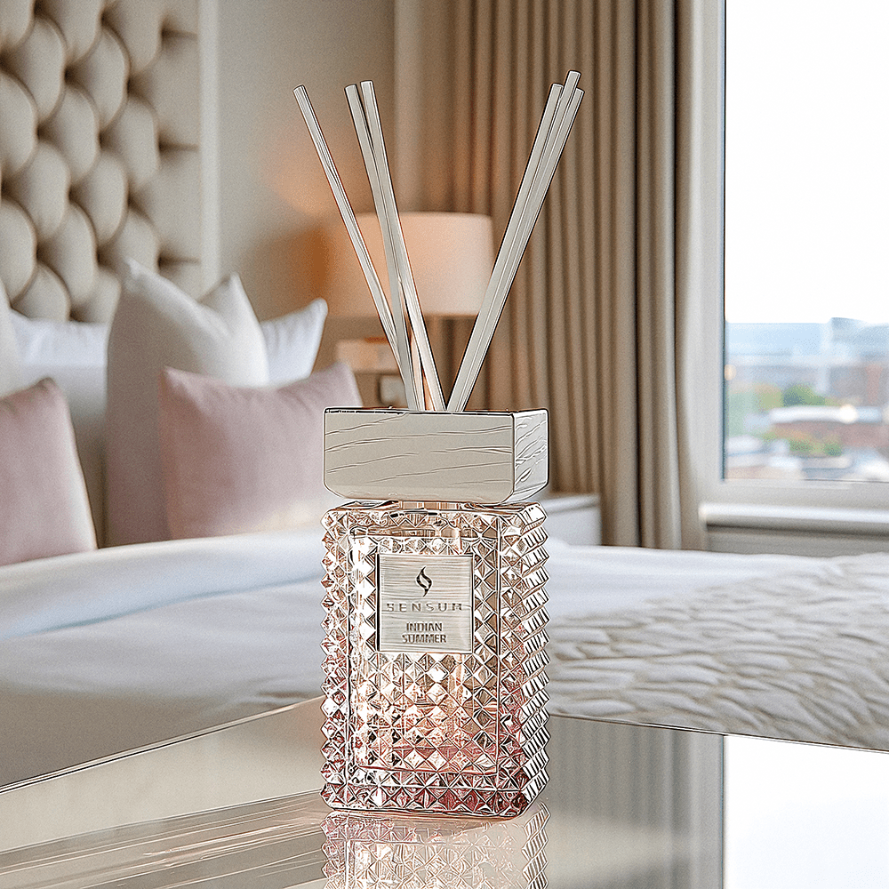 Indian Summer Mini Pink & White Luxury Reed Diffuser - 150ml Fragrance