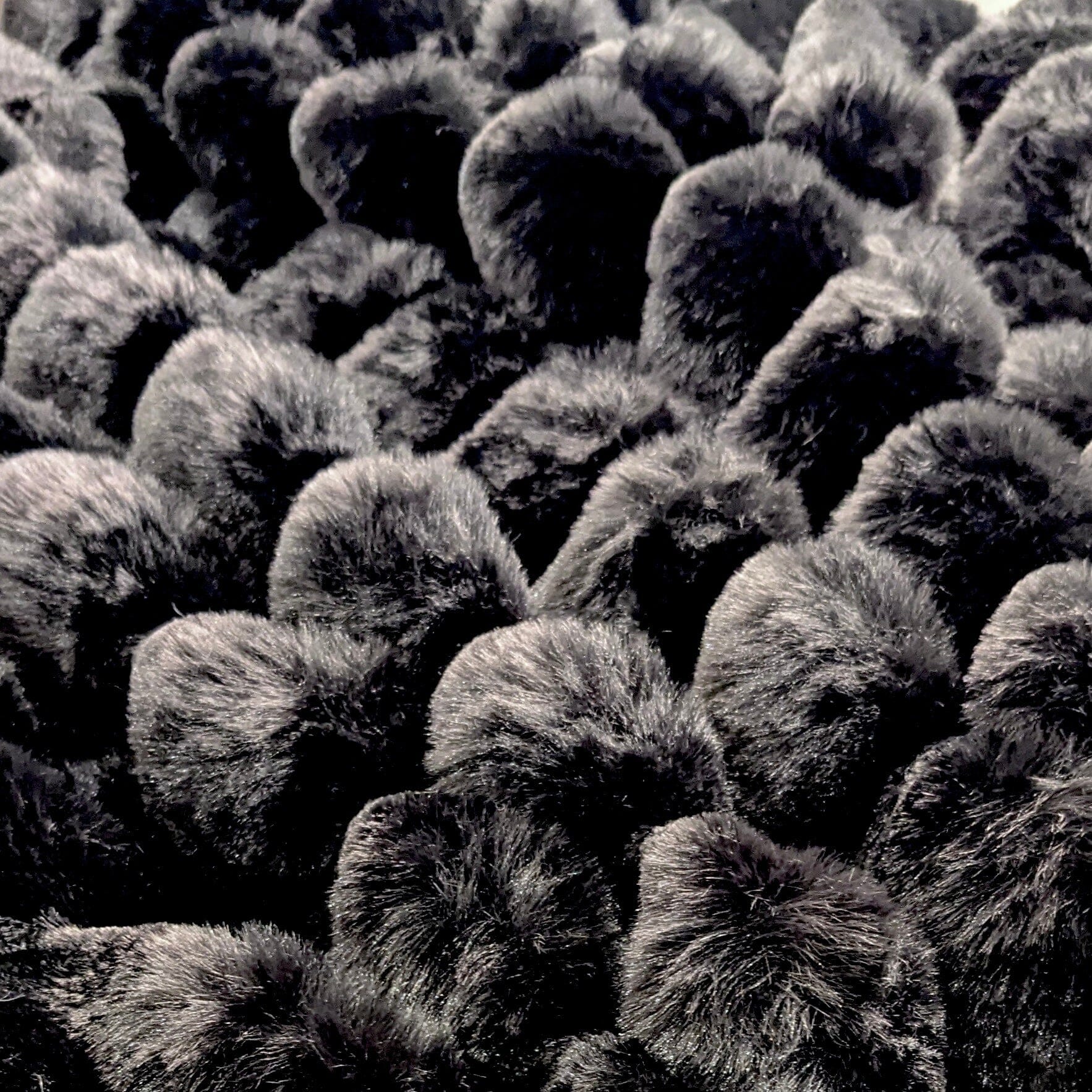 Isla Black Chunky Ribbed Faux Fur Throw Textiles
