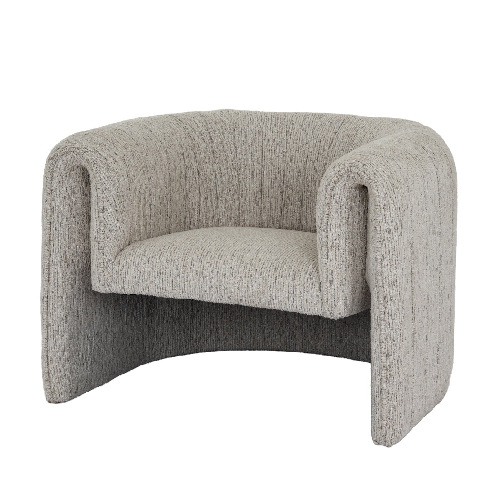 Isolinia Cream Textured Curved Accent Chair Furniture